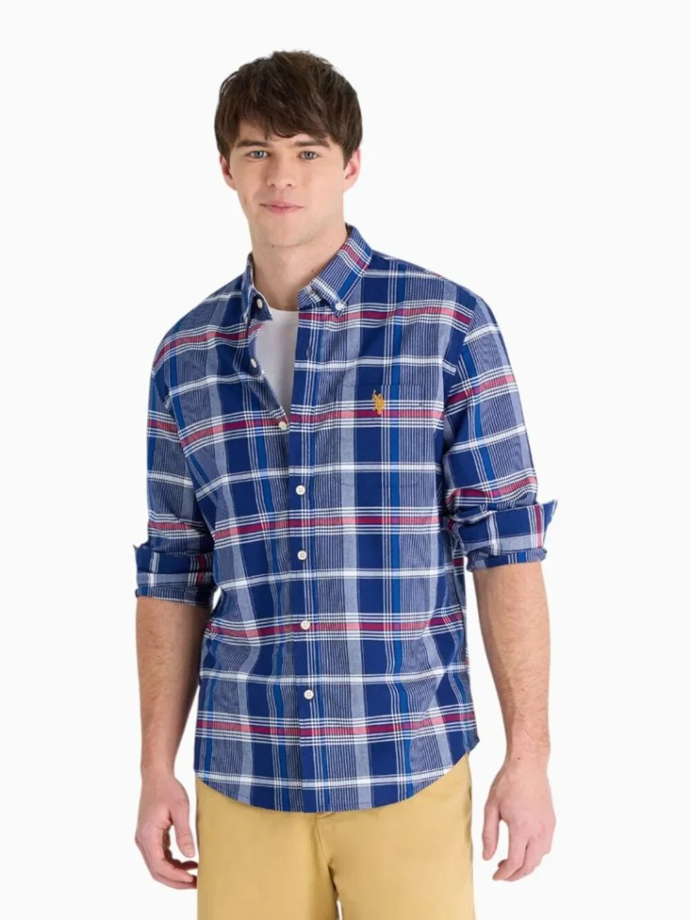 US POLO ASSN LONG SLEEVE PLAID OXFORD SHIRT NWOT SIZE 2XL